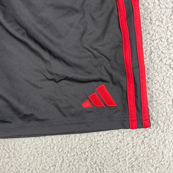 Adidas Men's X-Small Black Red Polyester Entrada 22 Athletic Soccer Shorts - Picture 4 of 13